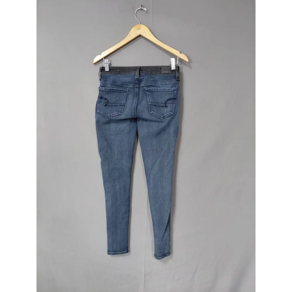 American Eagle Super X4 Colorblock Side Stripe Skinny Jeans Women Size 2